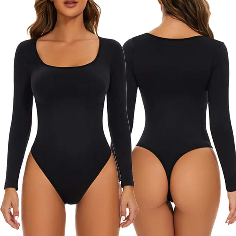 Bodysuit Long Sleeve Shapeware with String